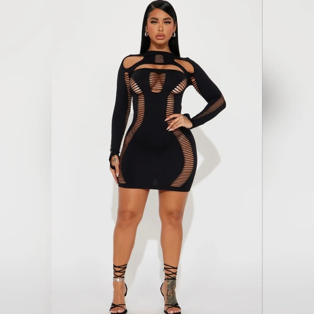 Fashion Nova- Janet Seamless Mini Dress-W Sz S/M - Picture 5 of 11
